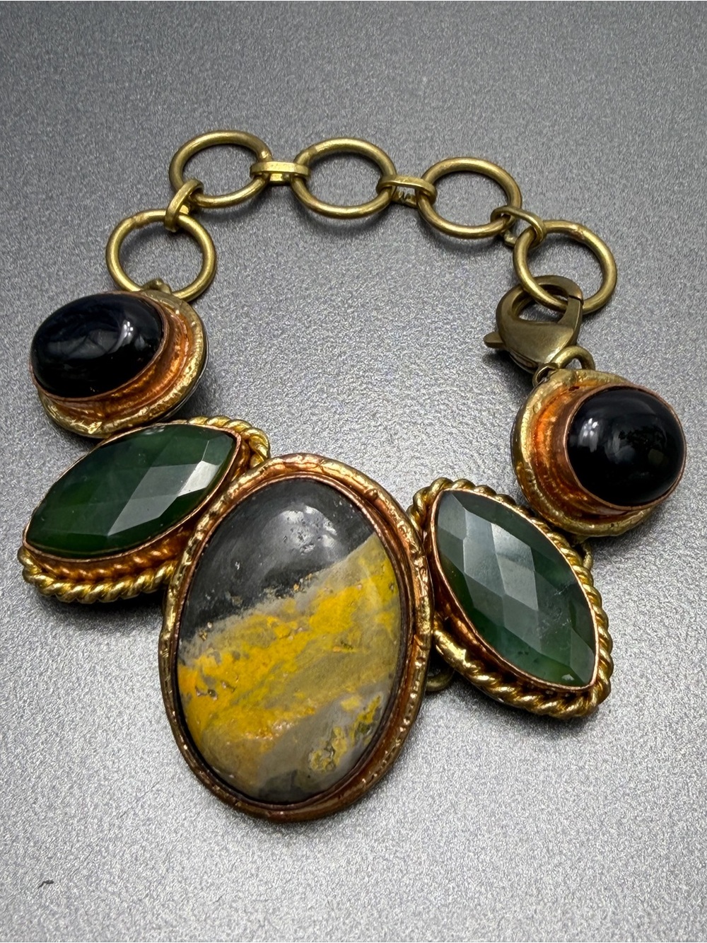 Boho Glass and Stones Bracelet